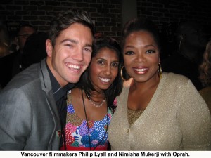 Vancouver Filmmakers Philip Lyall & Nimisha Mukerji with Oprah Winfrey